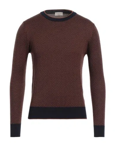 Altea Man Sweater Dark Brown Size L Virgin Wool