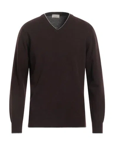 Altea Man Sweater Dark Brown Size M Virgin Wool