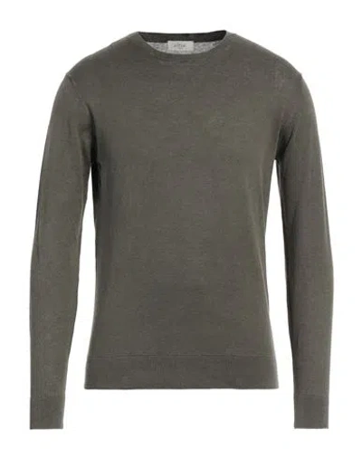 Altea Man Sweater Dark Green Size S Linen, Cotton In Grey
