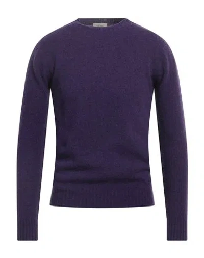 Altea Man Sweater Dark Purple Size M Virgin Wool In Purple