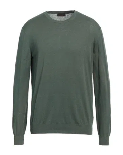 Altea Man Sweater Green Size L Linen, Cotton In Green