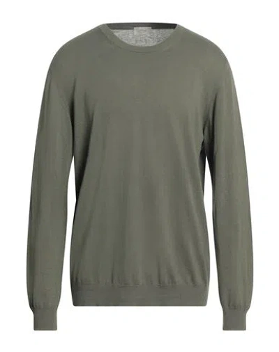 Altea Man Sweater Military Green Size Xl Linen, Cotton In Green