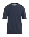 Altea Man Sweater Navy Size Xl Linen, Cotton In Navy Blue