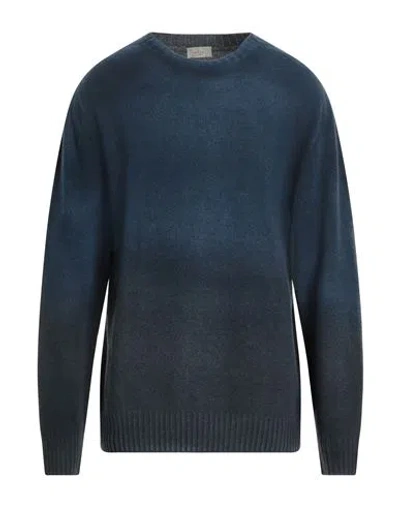 Altea Man Sweater Navy Size L Virgin Wool, Cashmere In Navy Blue