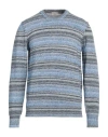 Altea Man Sweater Pastel Blue Size L Cotton, Polyester In Blue