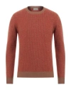 Altea Man Sweater Rust Size S Virgin Wool, Polyamide In Red