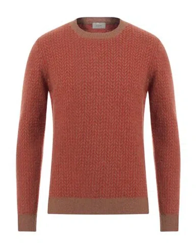 Altea Man Sweater Rust Size Xs Virgin Wool, Polyamide In Red