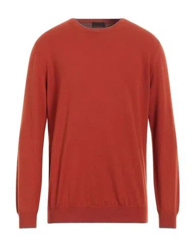 Altea Man Sweater Rust Size Xl Virgin Wool In Burgundy