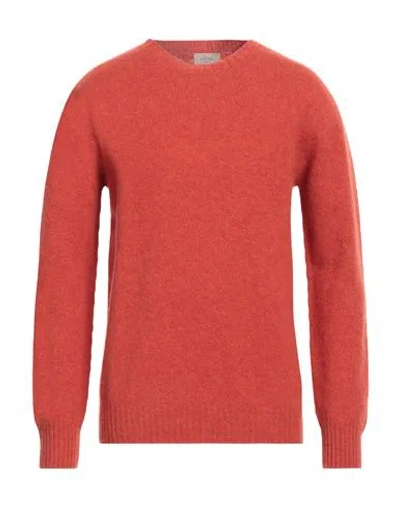 Altea Man Sweater Rust Size Xxl Virgin Wool In Red