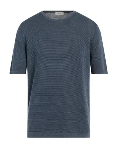 Altea Man Sweater Slate Blue Size M Linen, Cotton In Blue