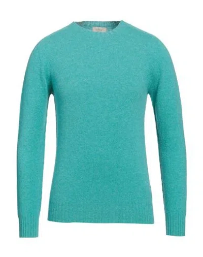 Altea Man Sweater Turquoise Size M Virgin Wool In Blue