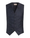 Altea Man Tailored Vest Midnight Blue Size 44 Silk In Blue