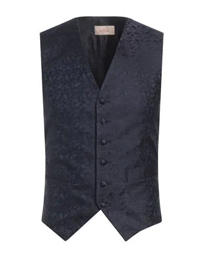Altea Man Tailored Vest Midnight Blue Size 44 Silk
