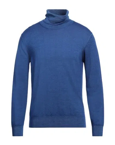 Altea Man Turtleneck Blue Size L Virgin Wool In Blue
