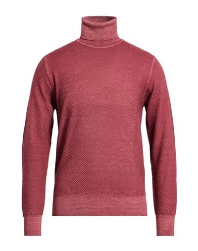 Altea Man Turtleneck Brick Size S Virgin Wool In Burgundy