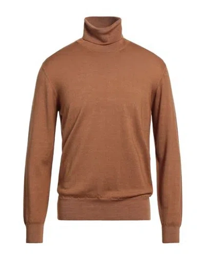 Altea Man Turtleneck Camel Size L Virgin Wool In Beige