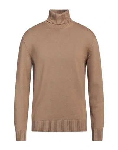 Altea Man Turtleneck Camel Size L Virgin Wool In Beige