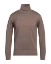 Altea Man Turtleneck Khaki Size M Virgin Wool In Beige