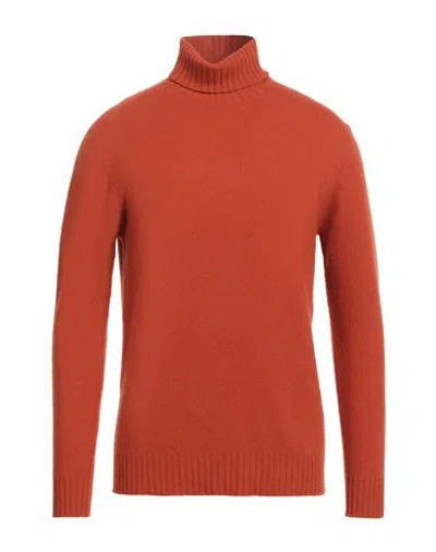 Altea Man Turtleneck Orange Size L Virgin Wool, Cashmere