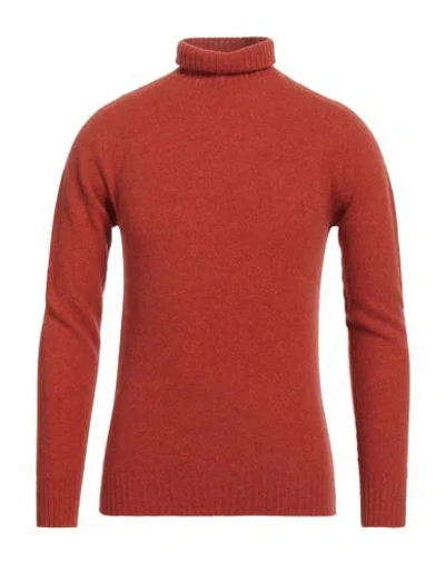 Altea Man Turtleneck Rust Size M Virgin Wool In Red