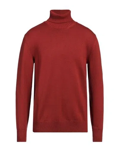 Altea Man Turtleneck Rust Size Xxl Virgin Wool In Red