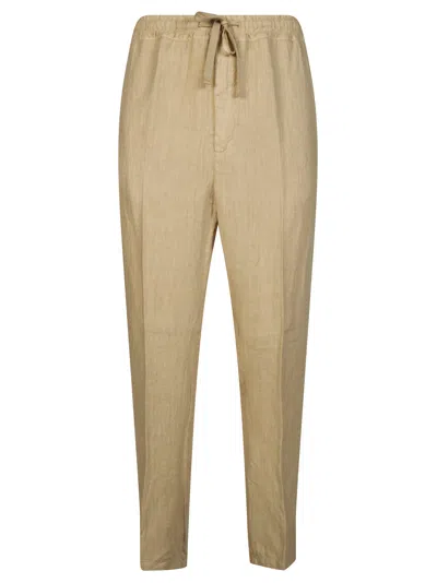 Altea Pantalone Mattia Relaxed Linen Trousers In Brown