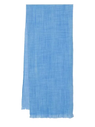 Altea Mélange-effect Virgin Wool Scarf In Blue