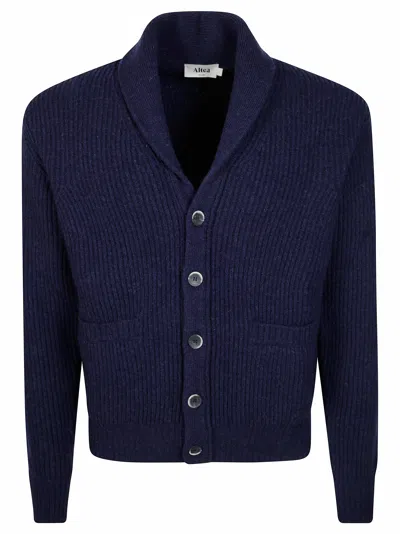 Altea Men's Collo Sciallale Jacket Sweater In Blue
