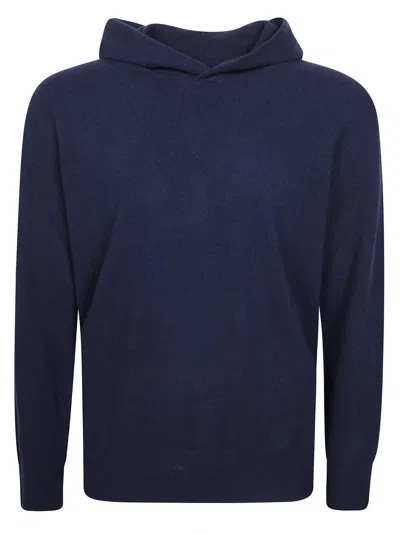 Altea Fine-knit Hoodie In Blue