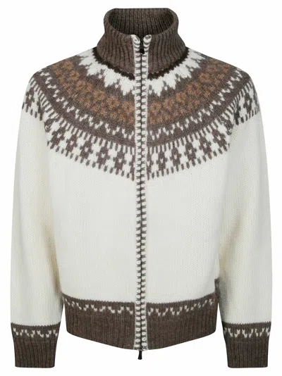 Altea Jacquard-knit Zip-up Cardigan In Multi