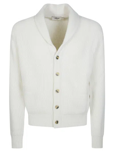 Altea Men's Knit Jacket Sweater With English Collar In Gray