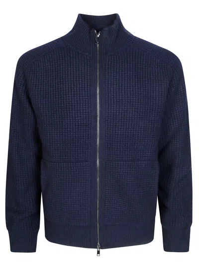 Altea Men's Lined Full-zip Sweater Jacket In Blue