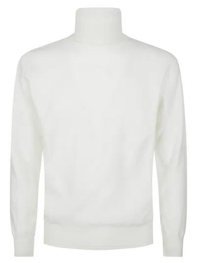 Altea Men's Textured Mock Neck Sweater In White