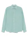 Altea Mercer Slim-fit Garment-dyed Linen Shirt In Blue