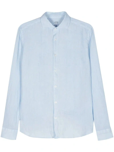 Altea Mercer Linen Shirt In Blue