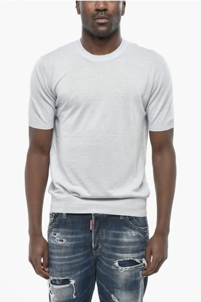 Altea Mm6 Cotton Crewneck T-shirt With Logo In White