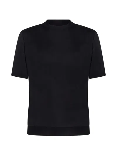 Altea Mock-neck Short-sleeve T-shirt In Black