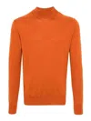 Altea Mock-neck Wool Sweater In Orange