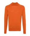 Altea Mock-neck Wool Sweater In Orange