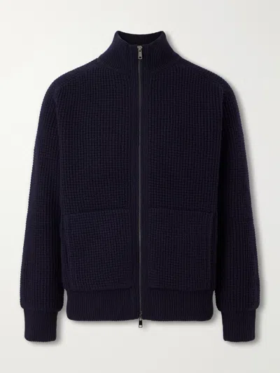 Altea Padded Virgin Wool Bomber Jacket In Blue