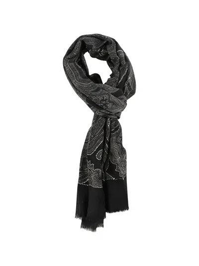 Altea Paisley-print Contrast-stitched Scarf In Yellow