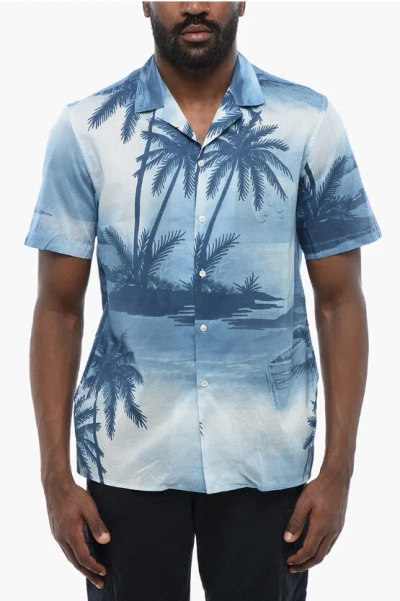 Altea Palms Print Short Sleeved Shirt