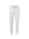ALTEA WHITE LINEN TROUSERS WITH DRAWSTRING