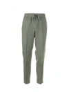 ALTEA GREEN LINEN TROUSERS WITH DRAWSTRING