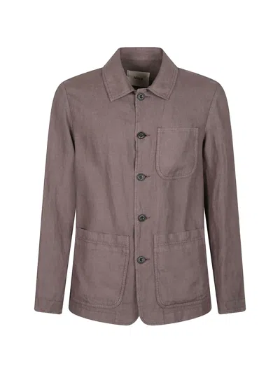 Altea Patch-pocket Overshirt In Brown