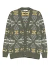 Altea Long Sleeve Jacquard Cardigan In Green