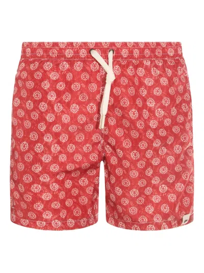 Altea Patterned-jacquard Swim Shorts In Red
