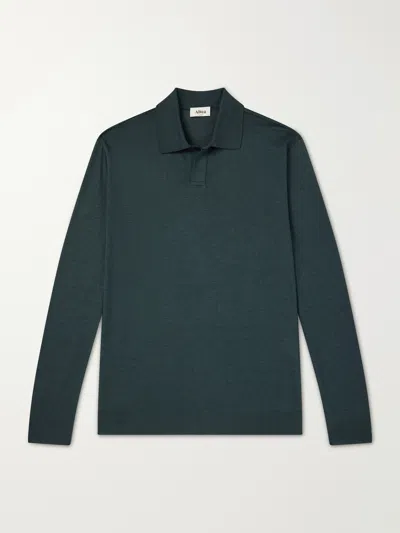 Altea Pierre Lyocell And Cotton-blend Jersey Polo Shirt In Green