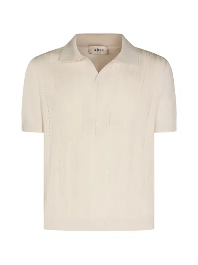 Altea Pointelle-knit T-shirt In Neutral