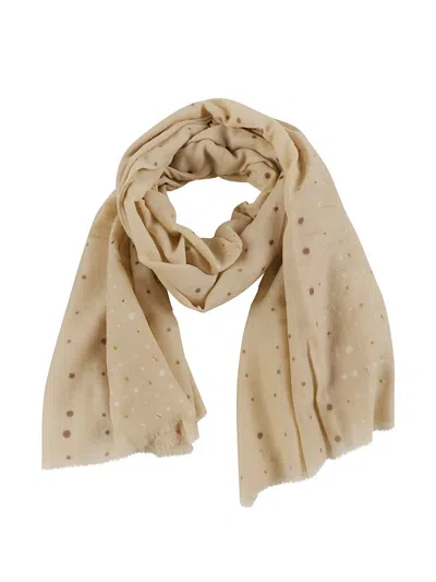 Altea Polka-dot Frayed Scarf In Transparent